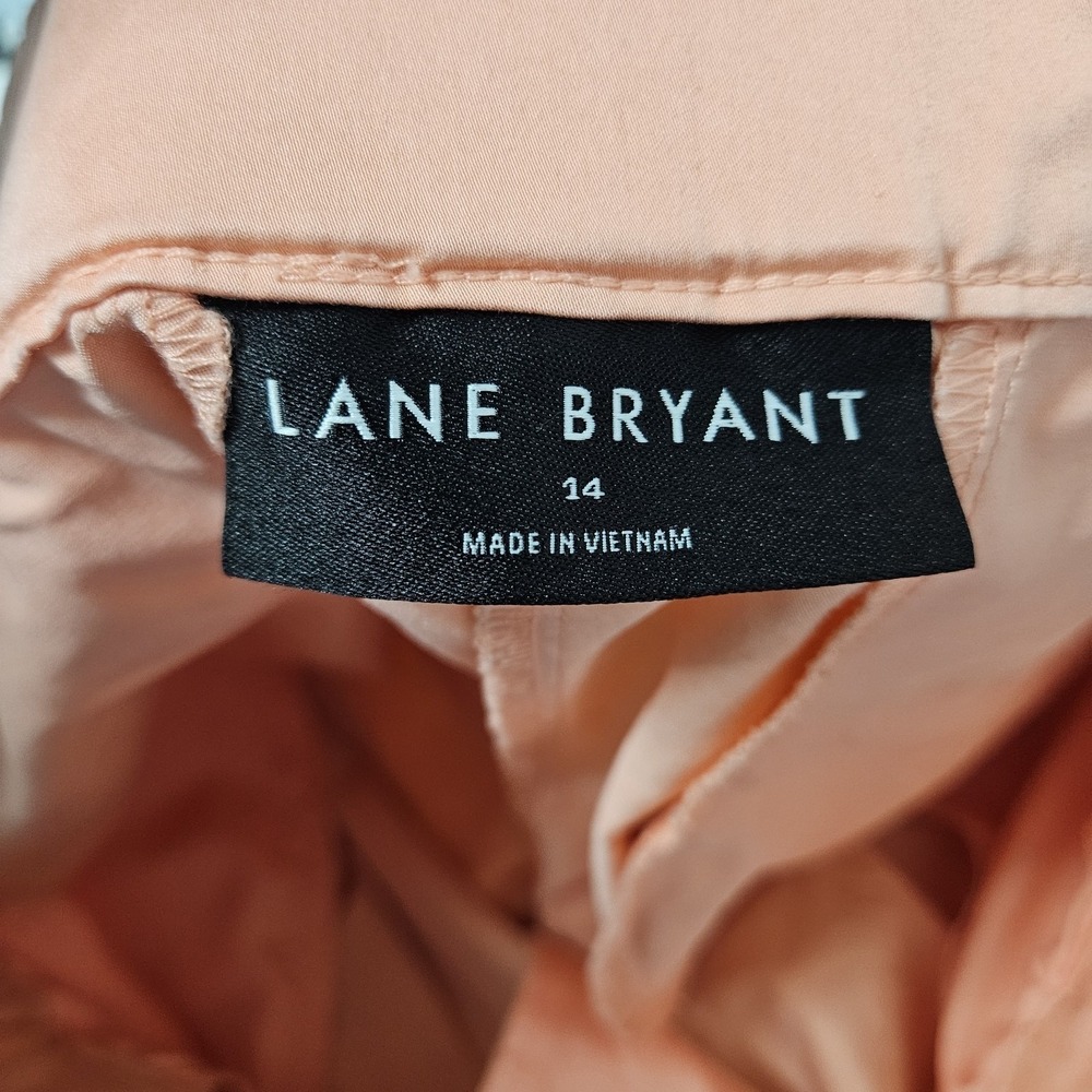 Lane Bryant Shorts Womens 14 Peach Pleated Modal Blend Casual High Rise Pockets - Picture 2 of 10